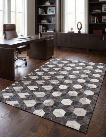 5' 3 x 8' Cowhide - Patchwork Rug