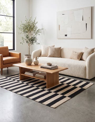 4' 4 x 5' 10 Hand Woven Kilim Modern Wool Rug