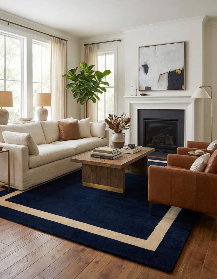 Detail image of 7' 10 x 10' Jill Zarin Border Wool Rug