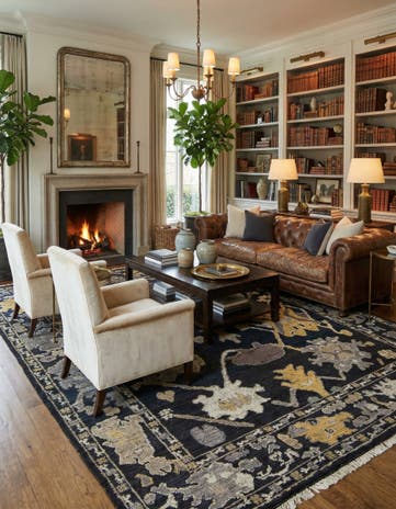 9' 4 x 11' 10 Hand Knotted Oushak Wool Rug