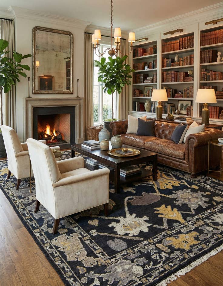 Detail image of 9' 4 x 11' 10  Hand Knotted Oushak Wool Rug