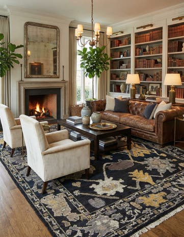 9' 4 x 11' 10 Hand Knotted Oushak Wool Rug