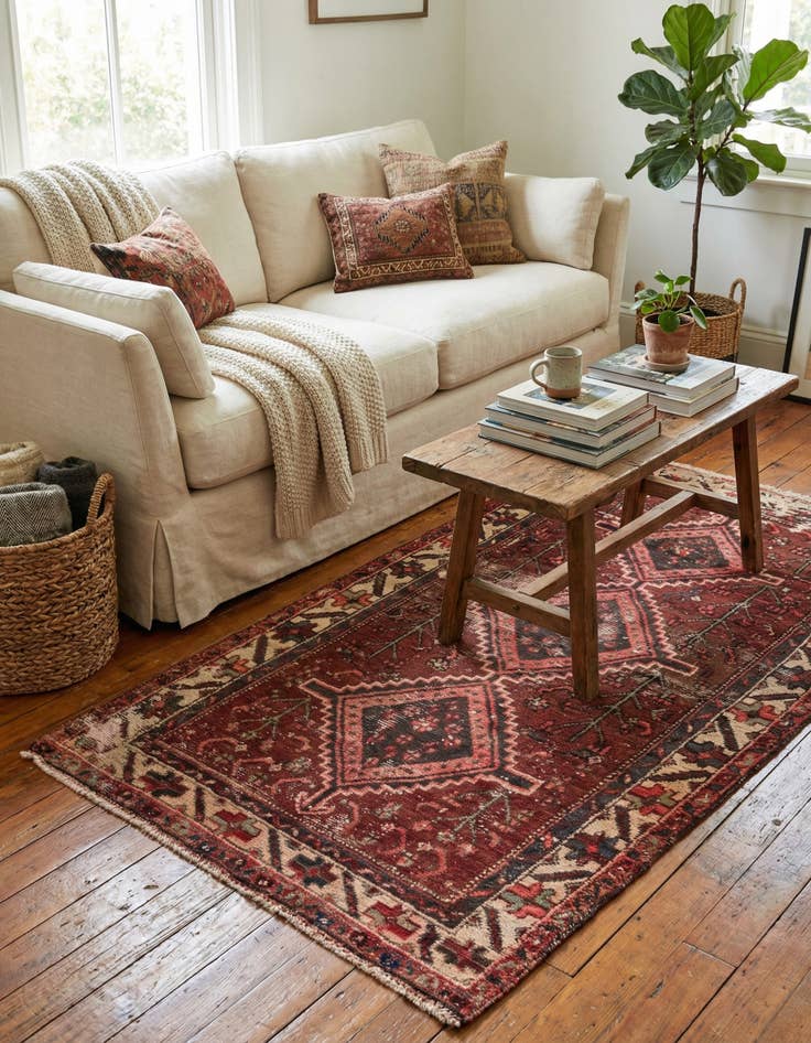 Detail image of 3' 5 x 5' 7  Hand Knotted Ultra Vintage Persian Wool Rug