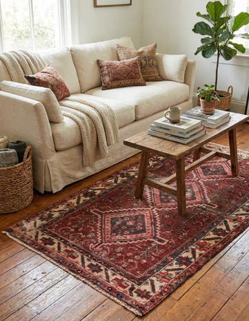 3' 5 x 5' 7 Hand Knotted Ultra Vintage Persian Wool Rug
