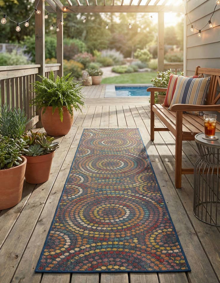Detail image of 2' 7 x 12'  Washable Baja Indoor / Outdoor Runner Rug