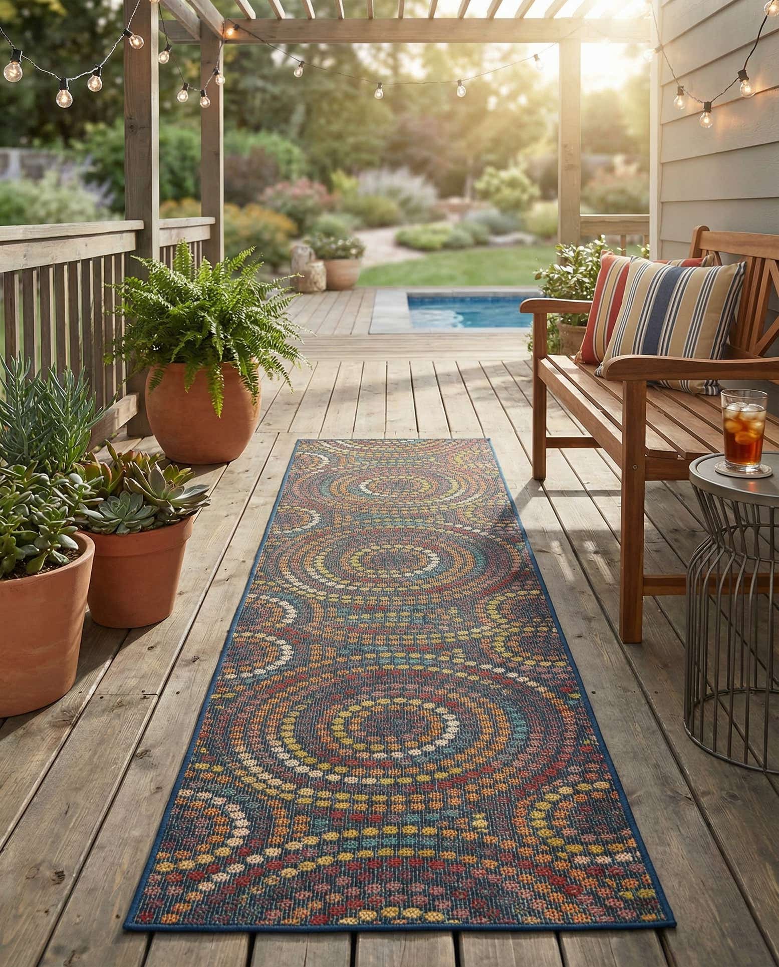 2' 7 x 12' Easy-Clean Baja Indoor / Outdoor Runner Rug