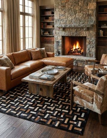 8' 1 x 9' 11 Cowhide - Patchwork Rug