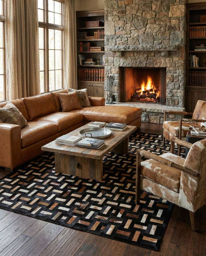 8' 1 x 9' 11 Cowhide - Patchwork Rug