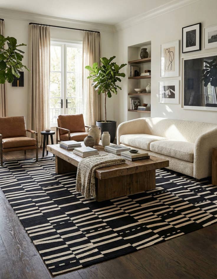 Detail image of 8' 7 x 9' 8  Hand Woven Kilim Modern Wool Rug