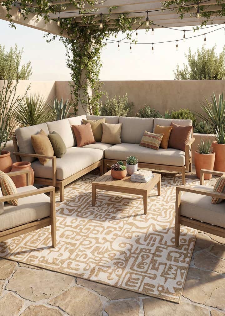 10' x 14' Easy-Clean Modern Indoor / Outdoor Rug