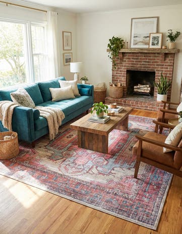 Beige Washable Maahru Square Rug