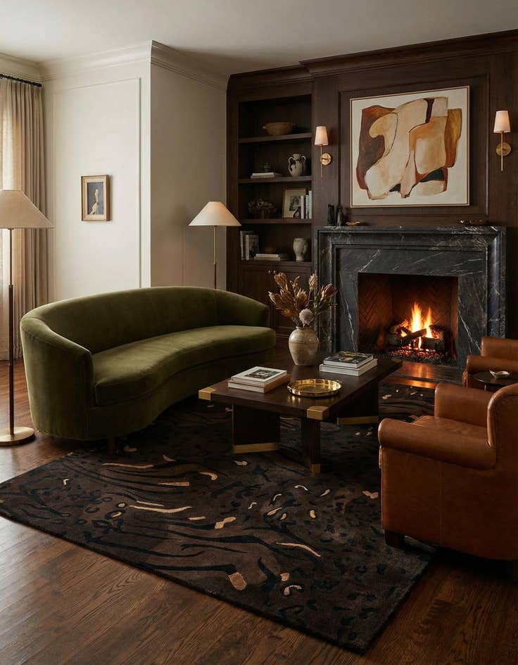 Detail image of  5' 7 x 8'  Hand Knotted Darya Wool Rug