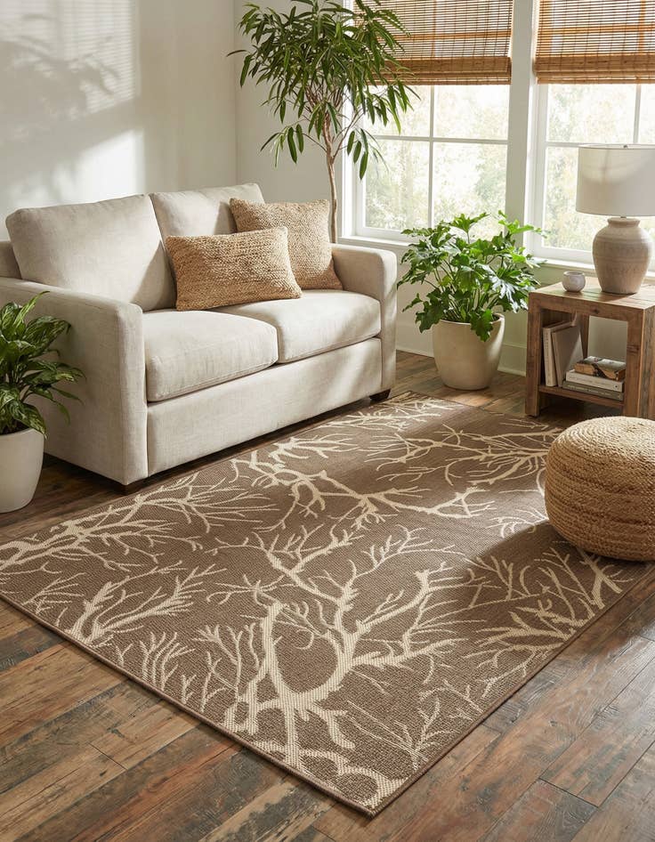 Detail image of  4' x 6'  Washable Botanical Indoor / Outdoor Rug