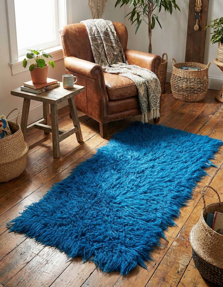 Detail image of 2' 1 x 4' 8  Hand Knotted Moroccan Wool Runner Rug