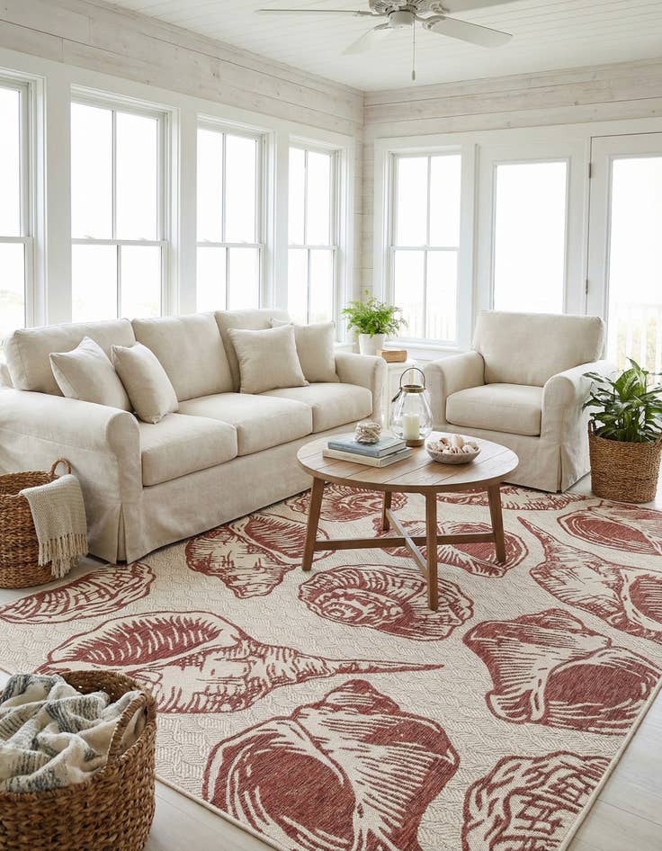 Detail image of 6' x 9' Easy-Clean Coastal Indoor / Outdoor Rug