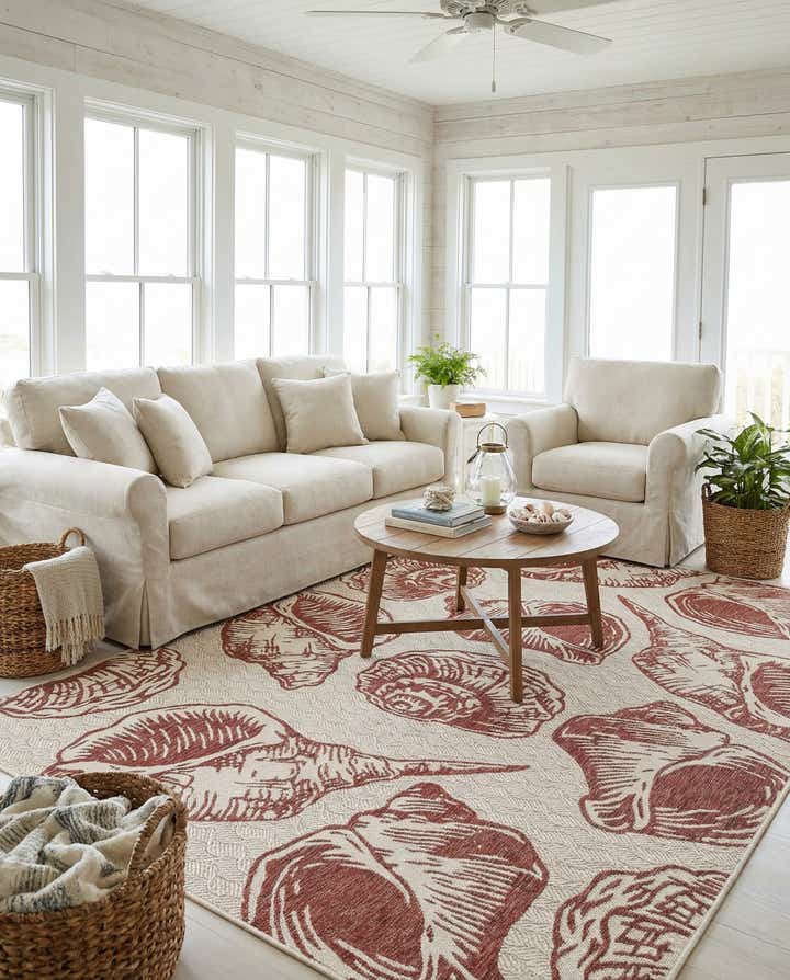 6' x 9' Easy-Clean Coastal Indoor / Outdoor Rug