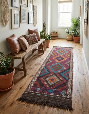 2' 3 x 8' 1 Hand Knotted Kilim Fars Persian Wool Runner Rug