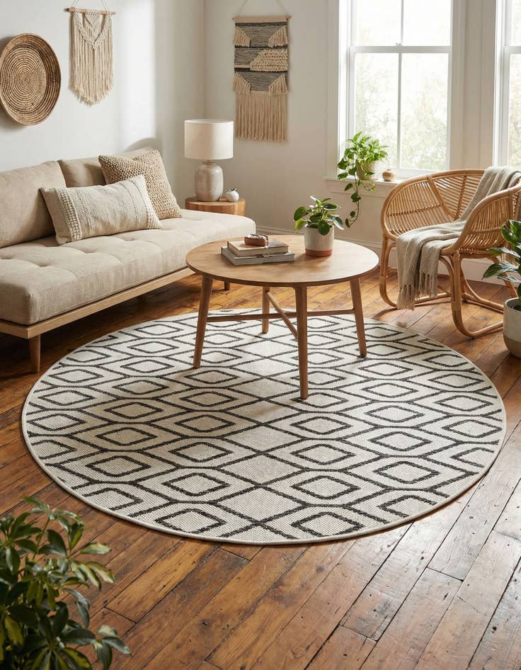 Detail image of  4' x 4'  Washable Jill Zarin Turks and Caicos Indoor / Outdoor Round Rug