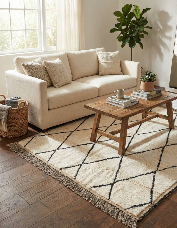 Detail image of 5' 5 x 6' 10  Hand Knotted Moroccan Wool Rug