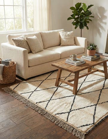 5' 5 x 6' 10 Hand Knotted Moroccan Wool Rug