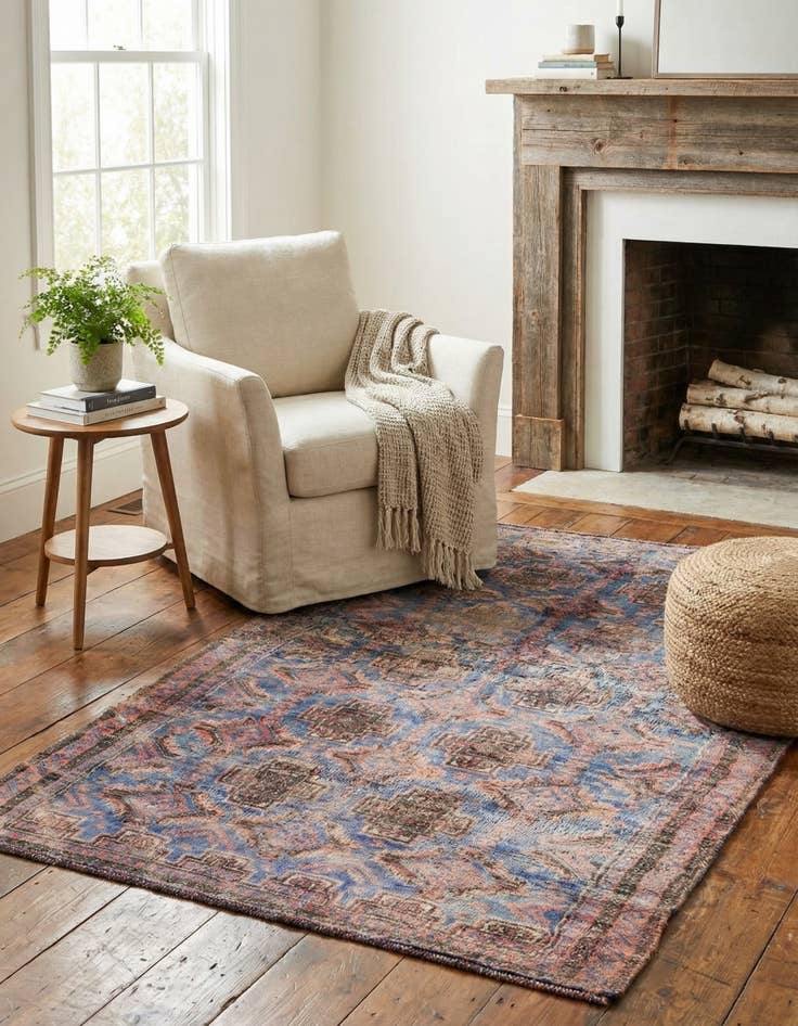 Detail image of 2' 6 x 5' 2  Hand Knotted Ultra Vintage Persian Wool Rug