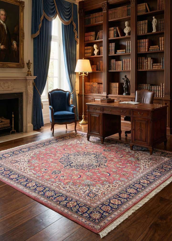 6' 7 x 6' 7 Ghom Silk Square Rug