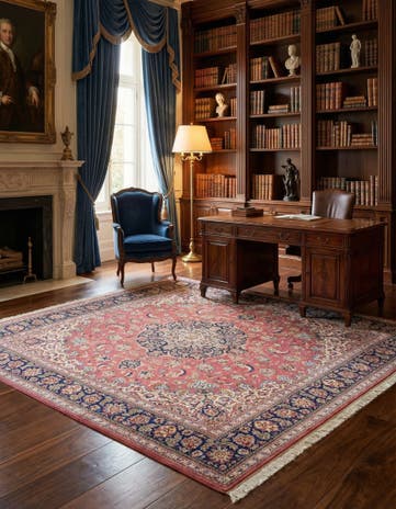 6' 7 x 6' 7 Ghom Silk Square Rug