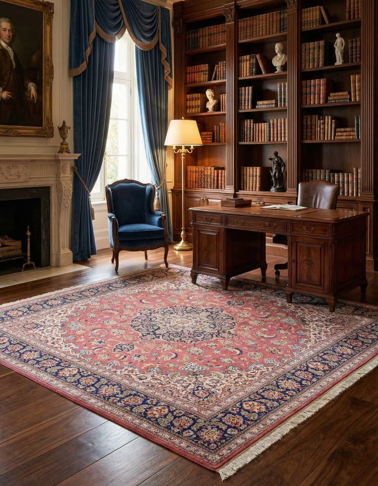 Detail image of 6' 7 x 6' 7 Ghom Silk Square Rug