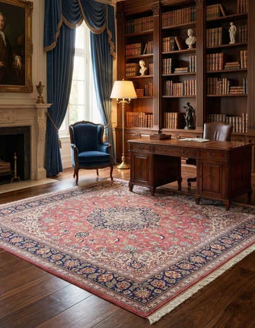 6' 7 x 6' 7 Ghom Silk Square Rug