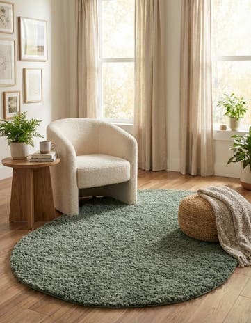 Sage Zermatt Shag Oval Rug