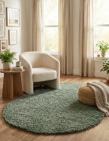 Sage Zermatt Shag Oval Rug