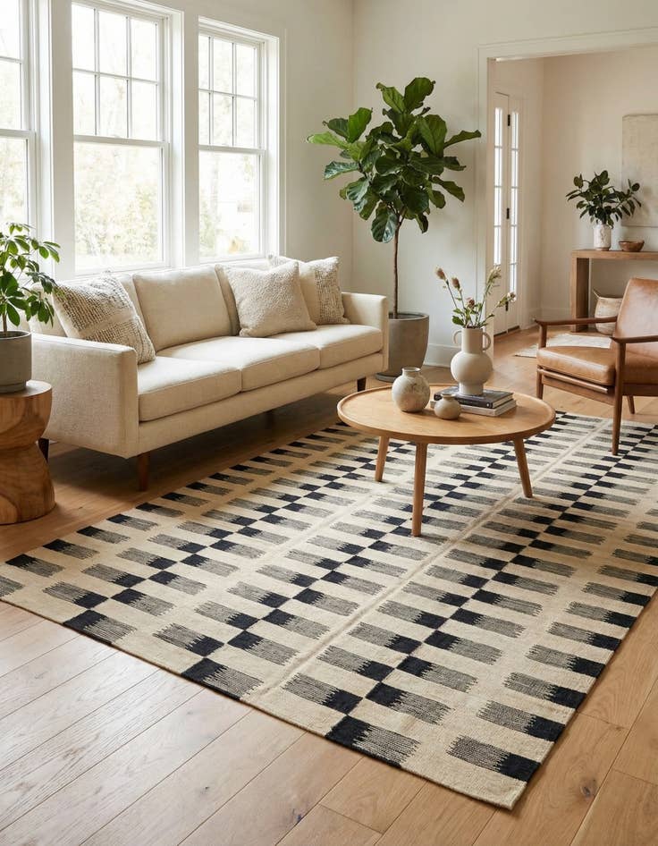 Detail image of 5' 7 x 7' 9  Hand Woven Kilim Modern Wool Rug