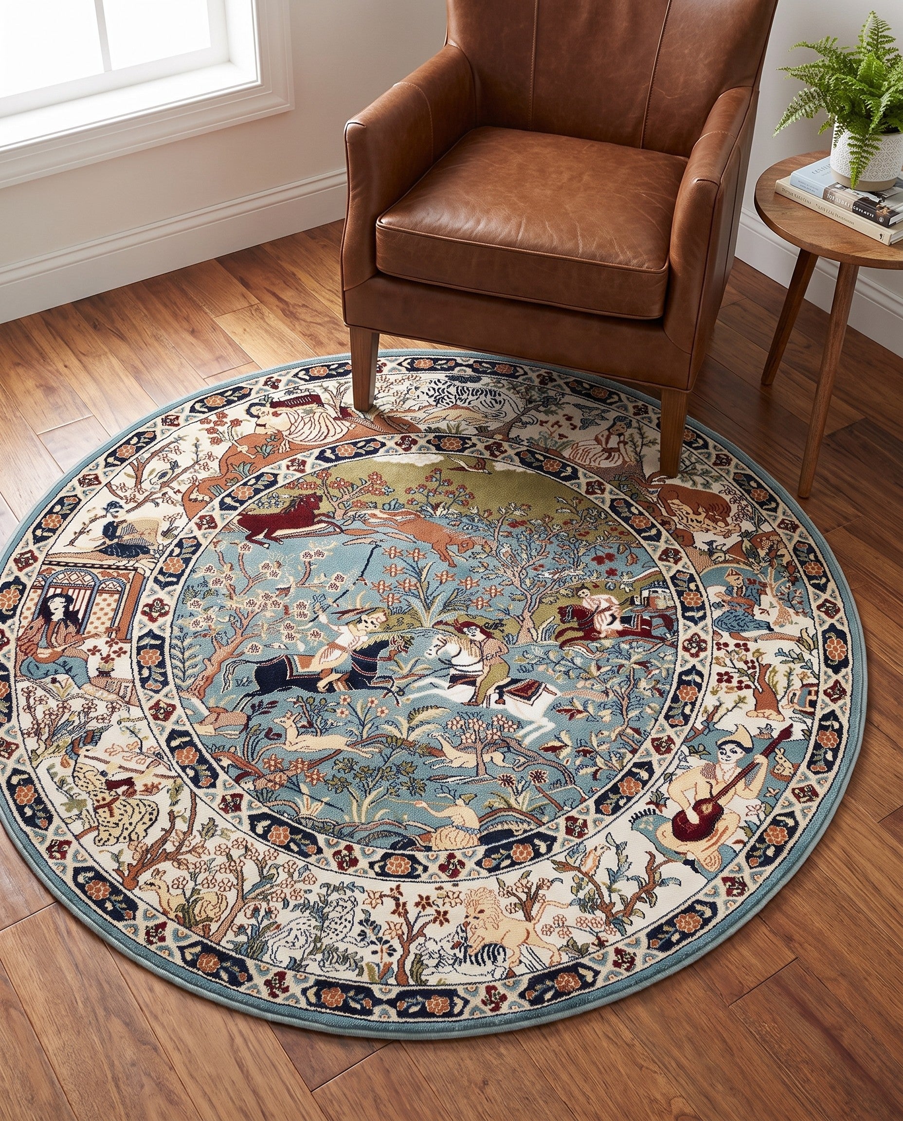 5' 3 x 5' 3 Nain Design Round Rug