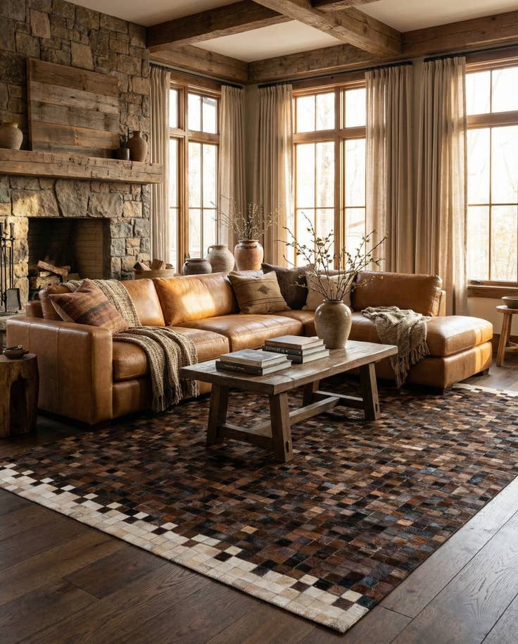 Detail image of 5' x 8' 1 Cowhide Stocks Rug