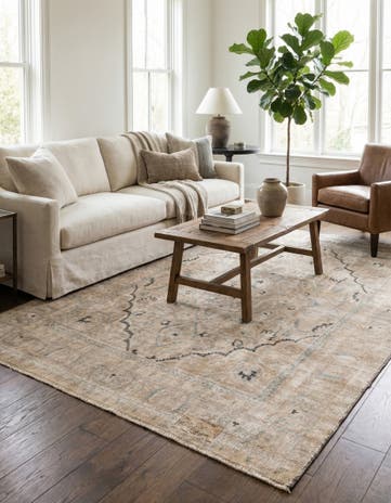 6' 2 x 9' Hand Knotted Ultra Vintage Persian Wool Rug
