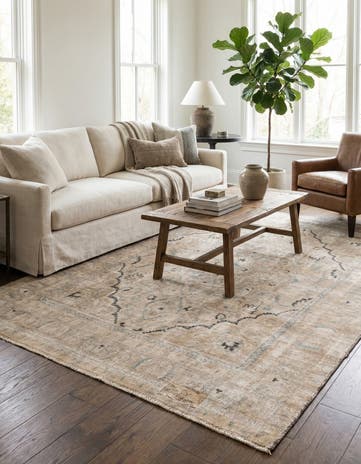 6' 2 x 9' Hand Knotted Ultra Vintage Persian Wool Rug