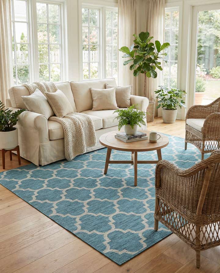 7' x 10' Easy-Clean Trellis Indoor / Outdoor Rug