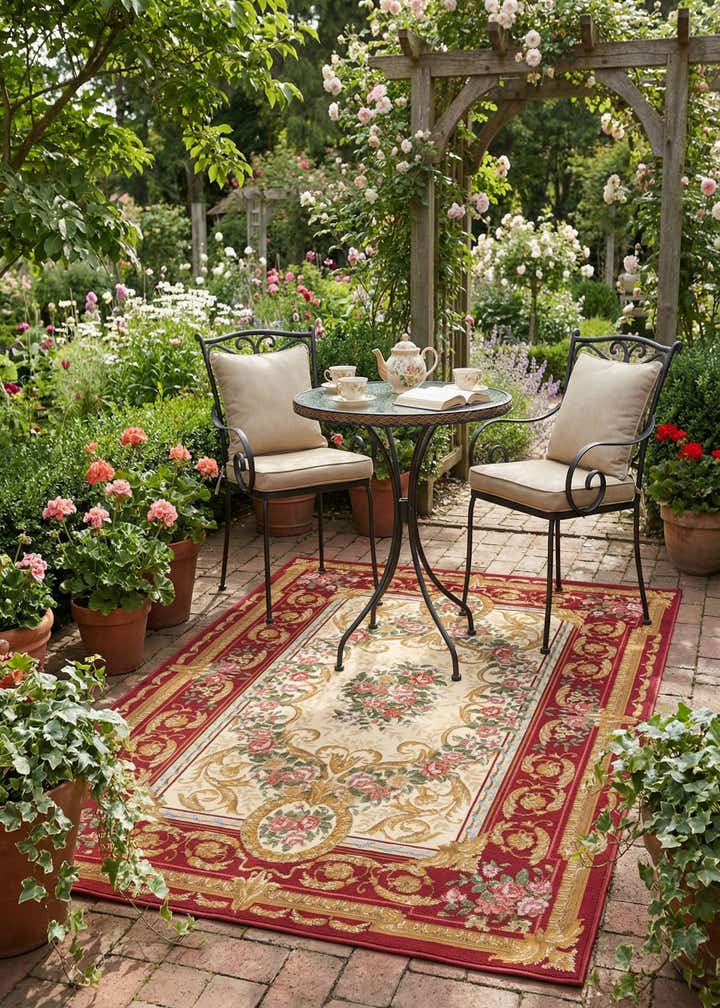 4' x 6' Easy-Clean Traditional Indoor / Outdoor Rug