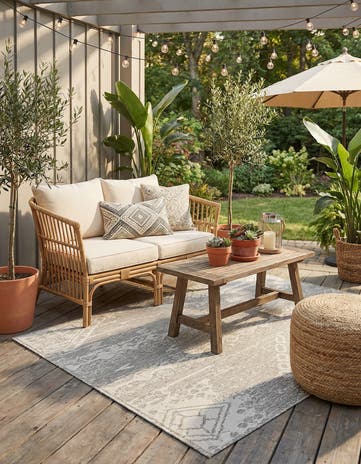 5' 3 x 8' Easy-Clean Bohemian Indoor / Outdoor Rug
