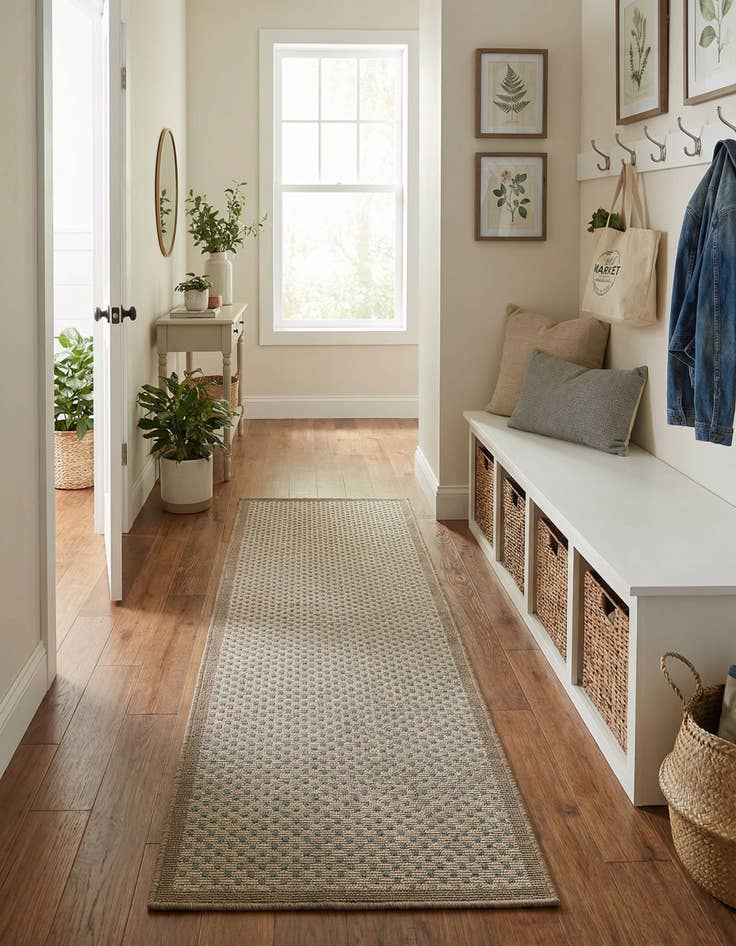 Detail image of  2' x 5'  Washable Border Indoor / Outdoor Runner Rug