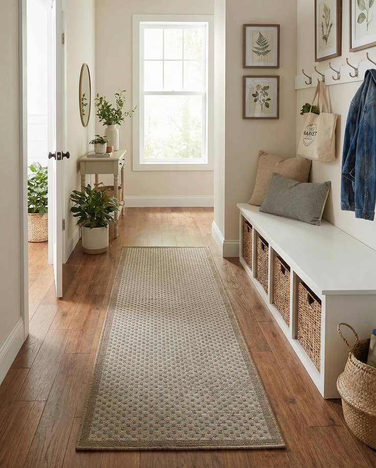 Detail image of 2' x 5' Easy-Clean Border Indoor / Outdoor Runner Rug