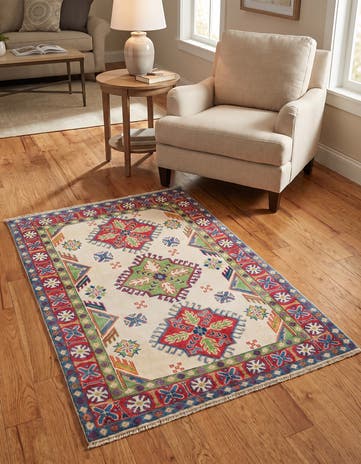 3' 3 x 4' 10 Hand Knotted Kazak Rug