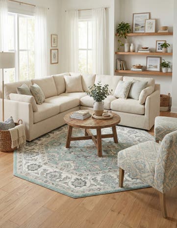 Aqua Aurelia Octagon Rug