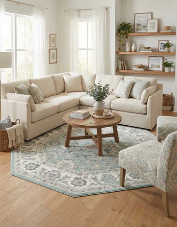 Aqua Aurelia Octagon Rug
