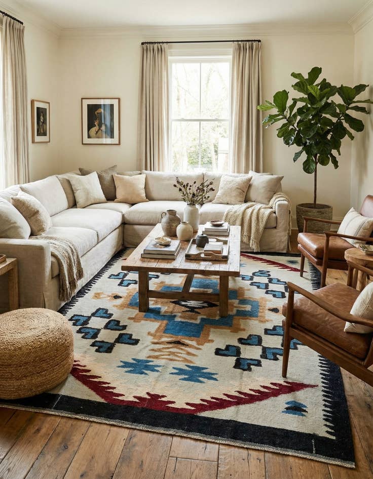 Detail image of 7' 6 x 10' 2  Hand Knotted Moroccan Wool Rug