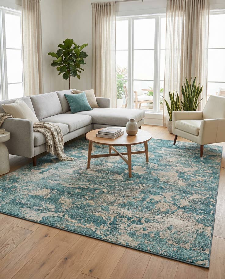 Detail image of 7' 10 x 10' Easy-Clean Modern Indoor / Outdoor Rug