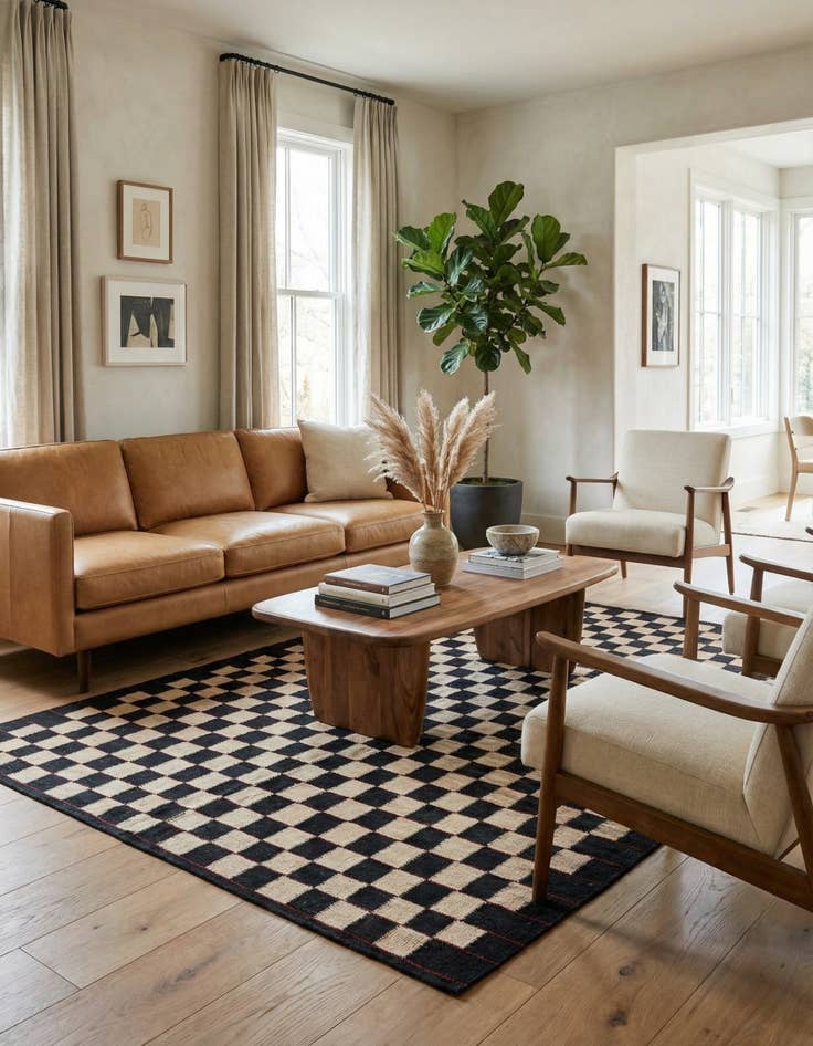 Detail image of 4' 3 x 5' 10  Hand Woven Kilim Modern Wool Rug