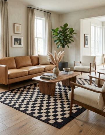 4' 3 x 5' 10 Hand Woven Kilim Modern Wool Rug