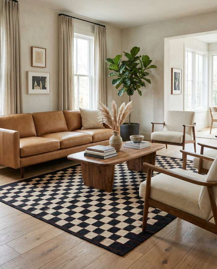 4' 3 x 5' 10 Hand Woven Kilim Modern Wool Rug