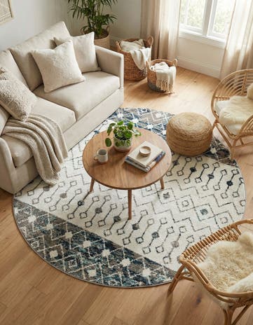6' x 6' Moroccan Trellis Round Rug